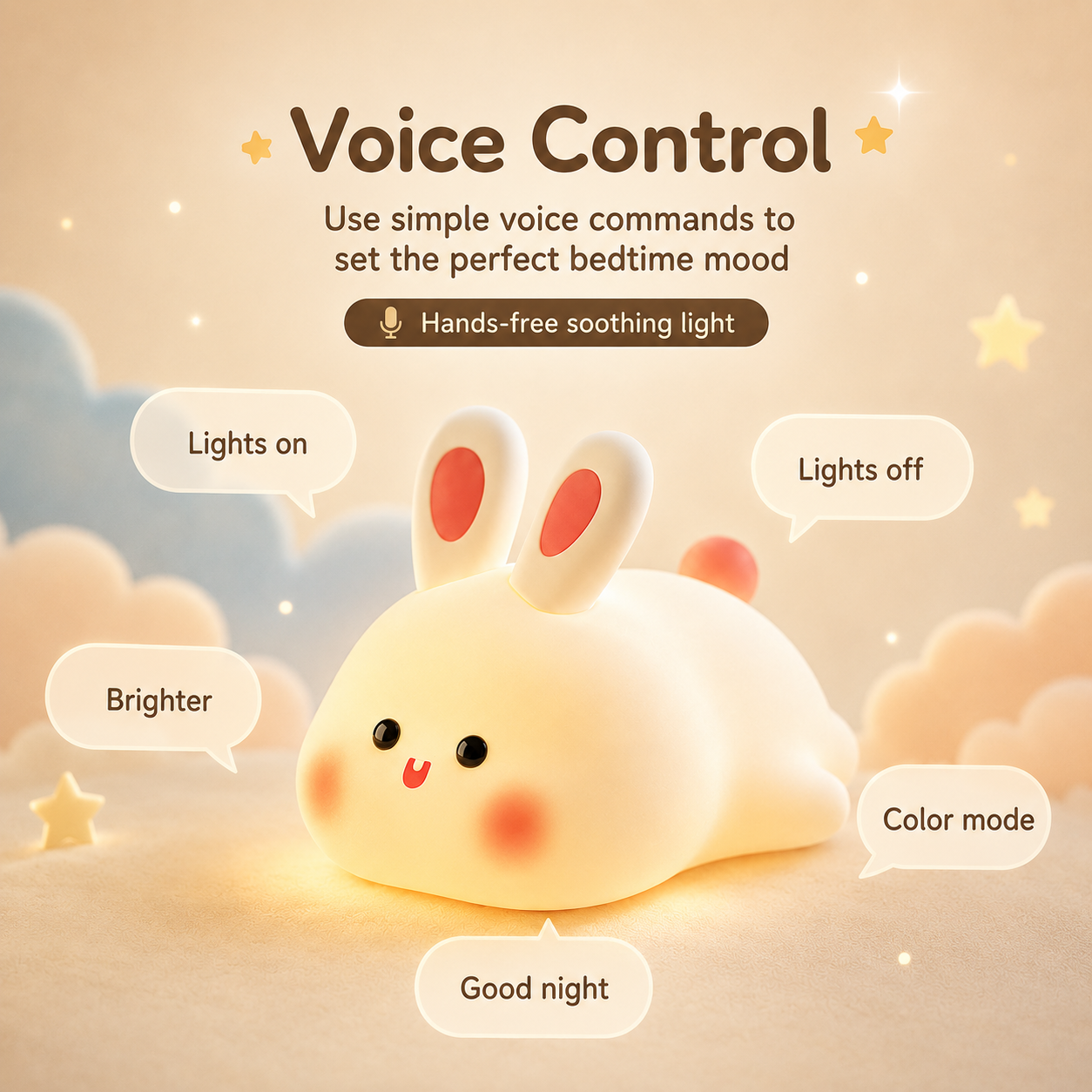 Portable bunny lamp for nursery and nighttime comfort